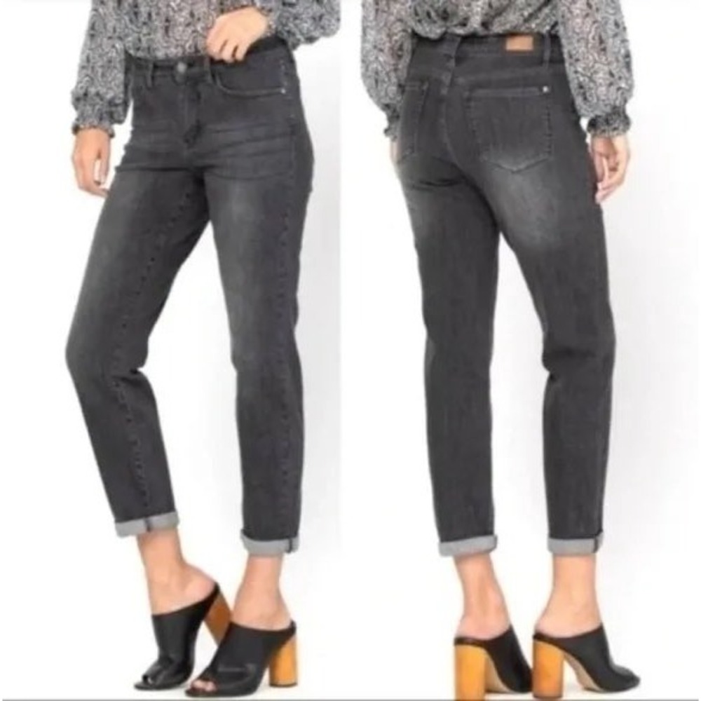 Judy Blue Boyfriend Jeans‎ Size 7/28 Gray Wash Denim Cuffed Ankle Casual JB88130